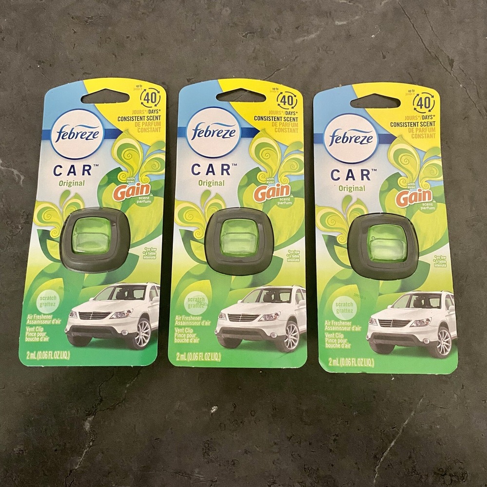 (3) Febreze Car Original Gain, 0.06 fl oz
